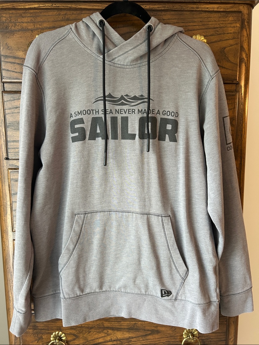 Men’s New Era Gray 'Sailor' Graphic Pullover Hoodie, Size L
